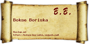 Bokse Boriska névjegykártya